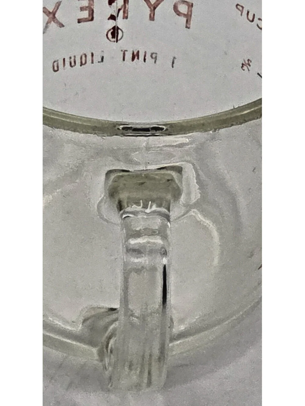 Vintage PYREX 516 2 Cup 1 Pint Red Letter Glass Measuring Cup USA Made 1940s